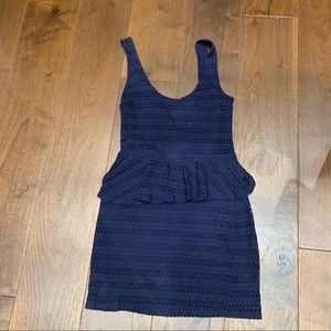 Aqua Navy Peplum Dress